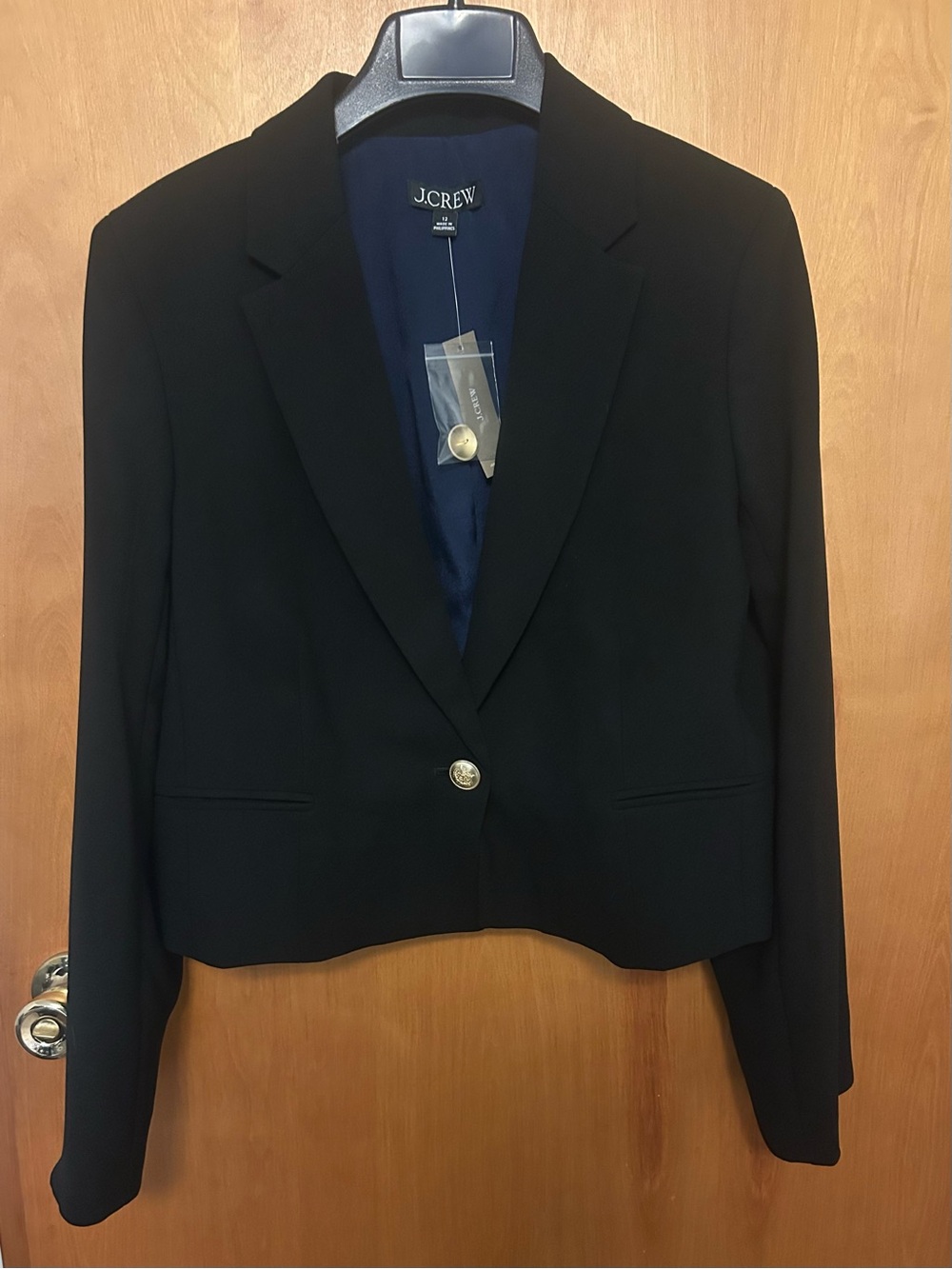 NWT J.Crew Brandy Cropped Blazer Size 12 - Black